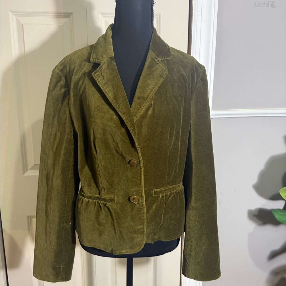 Vintage Elegant Olive Women's Blazer